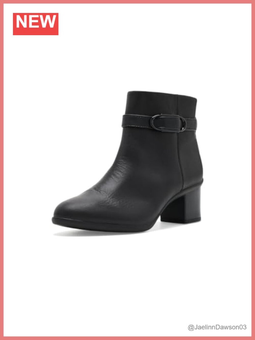 Clarks Shaya Style Ankle Bootie Waterproof Leather Block Heel